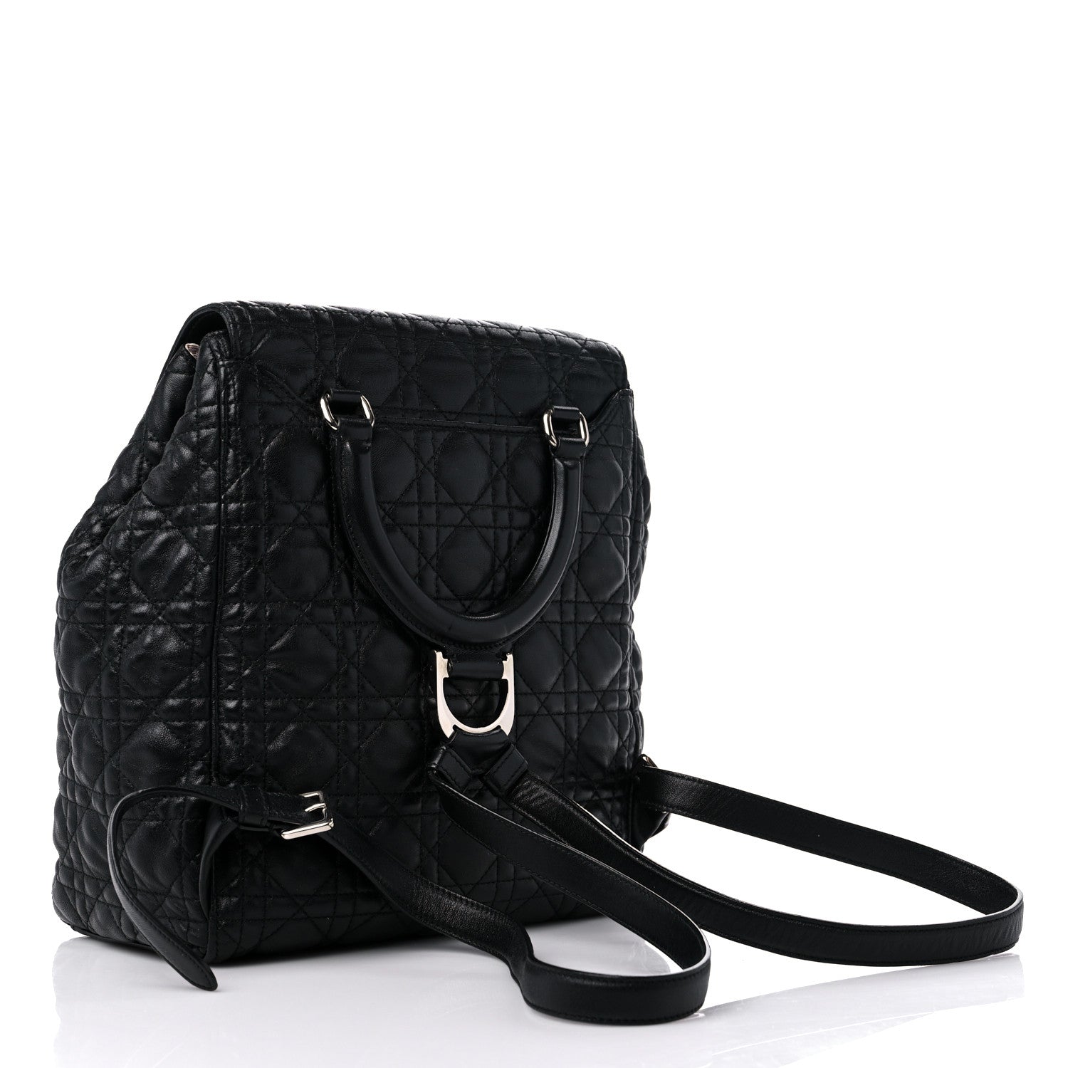 Christian Dior Lambskin Cannage Large Stardust Backpack Black 3 of 12