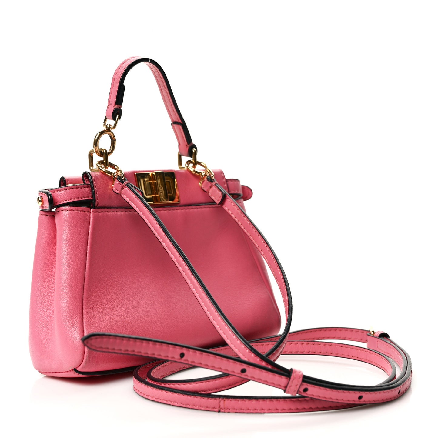 Shiny Nappa Micro Peekaboo Iconic Satchel Rosa Fluo