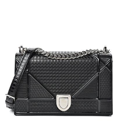 Christian Dior Patent Micro-Cannage Medium Diorama Flap Bag Black 1 of 13