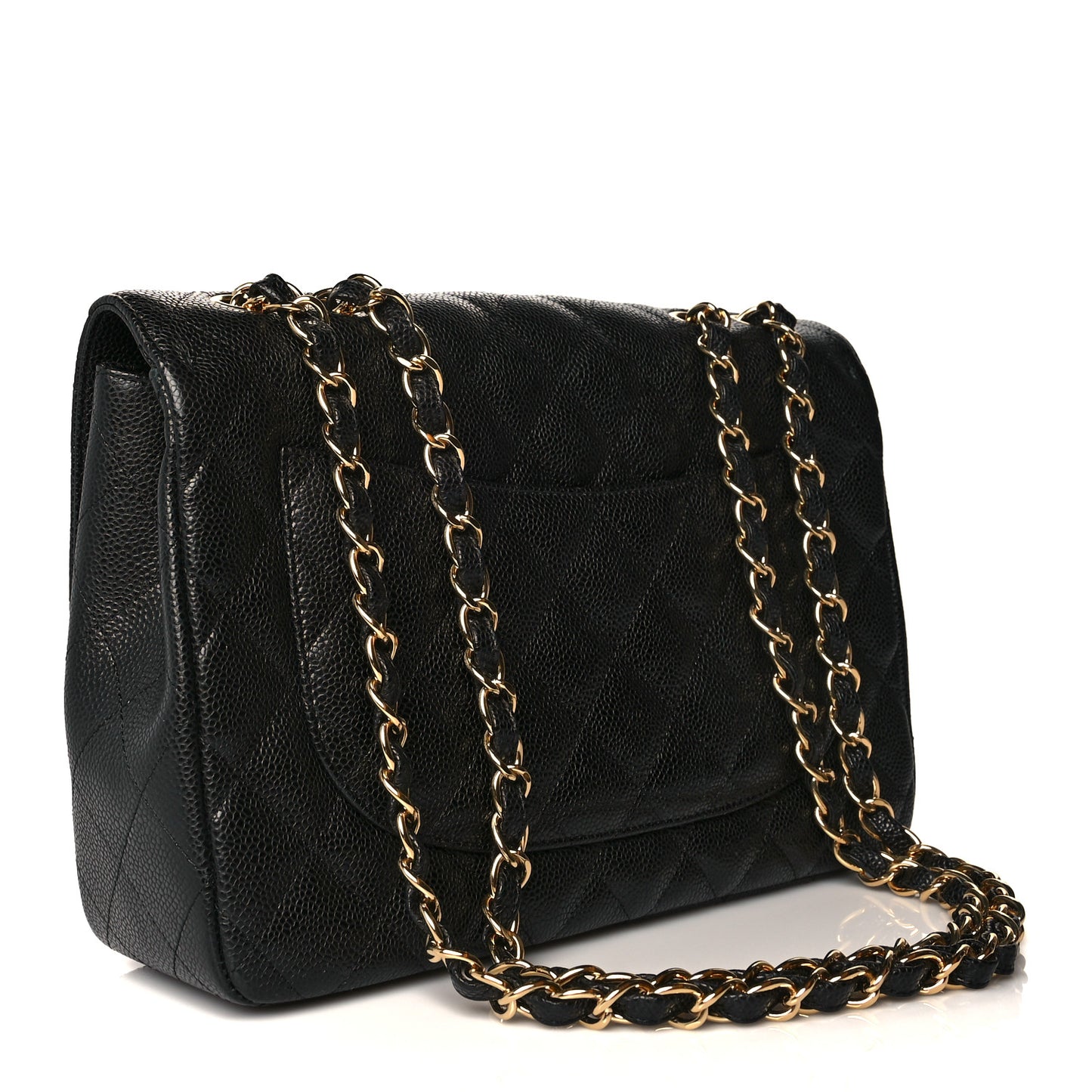 Caviar Quilted Jumbo Single Flap Black