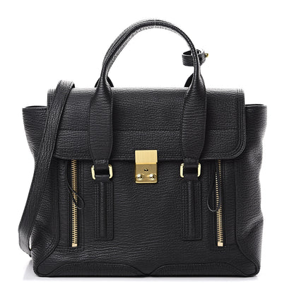 3.1 Phillip Lim 3.1 Textured Calfskin Medium Pashli Satchel Black 1 of 10