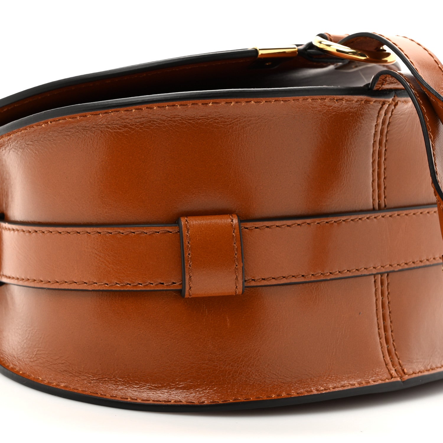Chloe Shiny Calfskin Small Marcie Saddle Bag Clay Brown 10 of 11