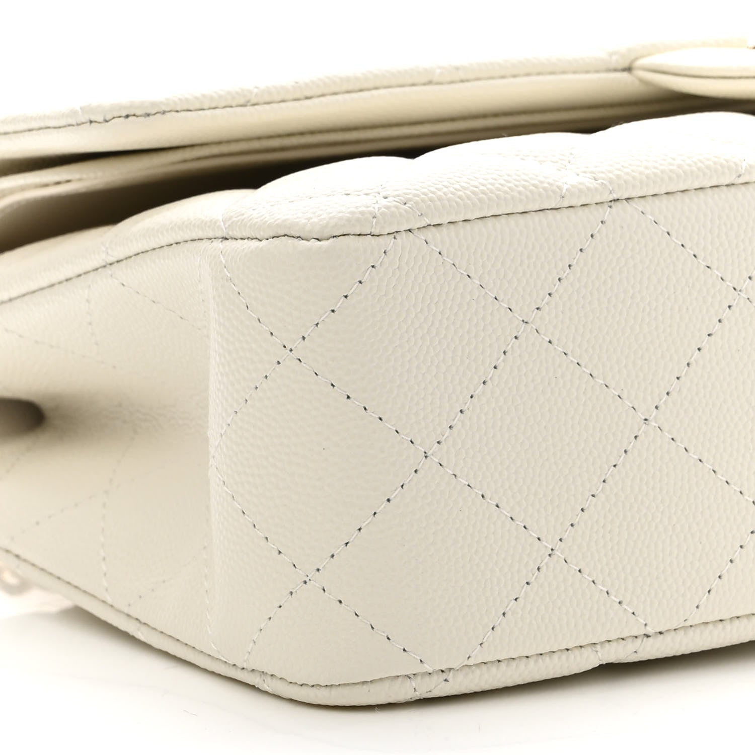 Chanel Caviar Quilted Medium Double Flap White 9 of 11