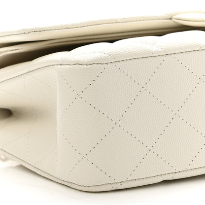 Chanel Caviar Quilted Medium Double Flap White 9 of 11