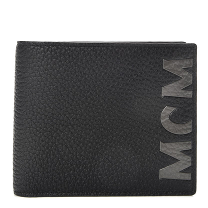 MCM Grained Calfskin Logo Bi-Fold Wallet Black 1 of 6