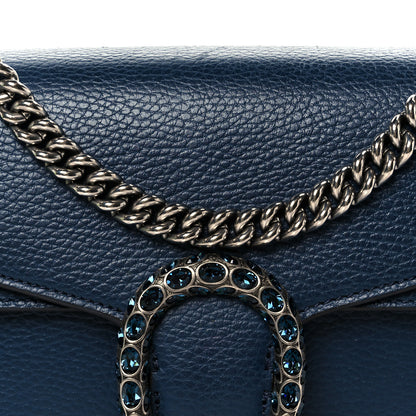 Gucci Dollar Calfskin Crystal Small Dionysus Shoulder Bag Blue Agata Montana Sapphire 10 of 12