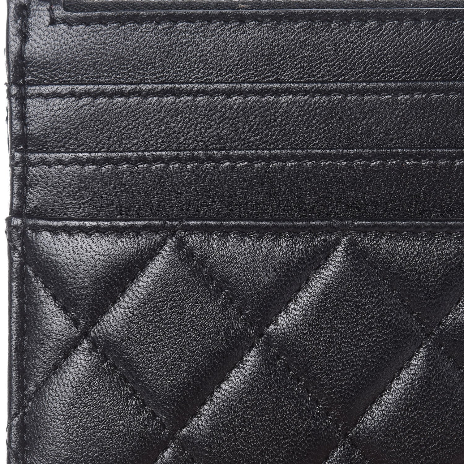 Chanel Lambskin Quilted Zip Card Holder Black 6 of 10