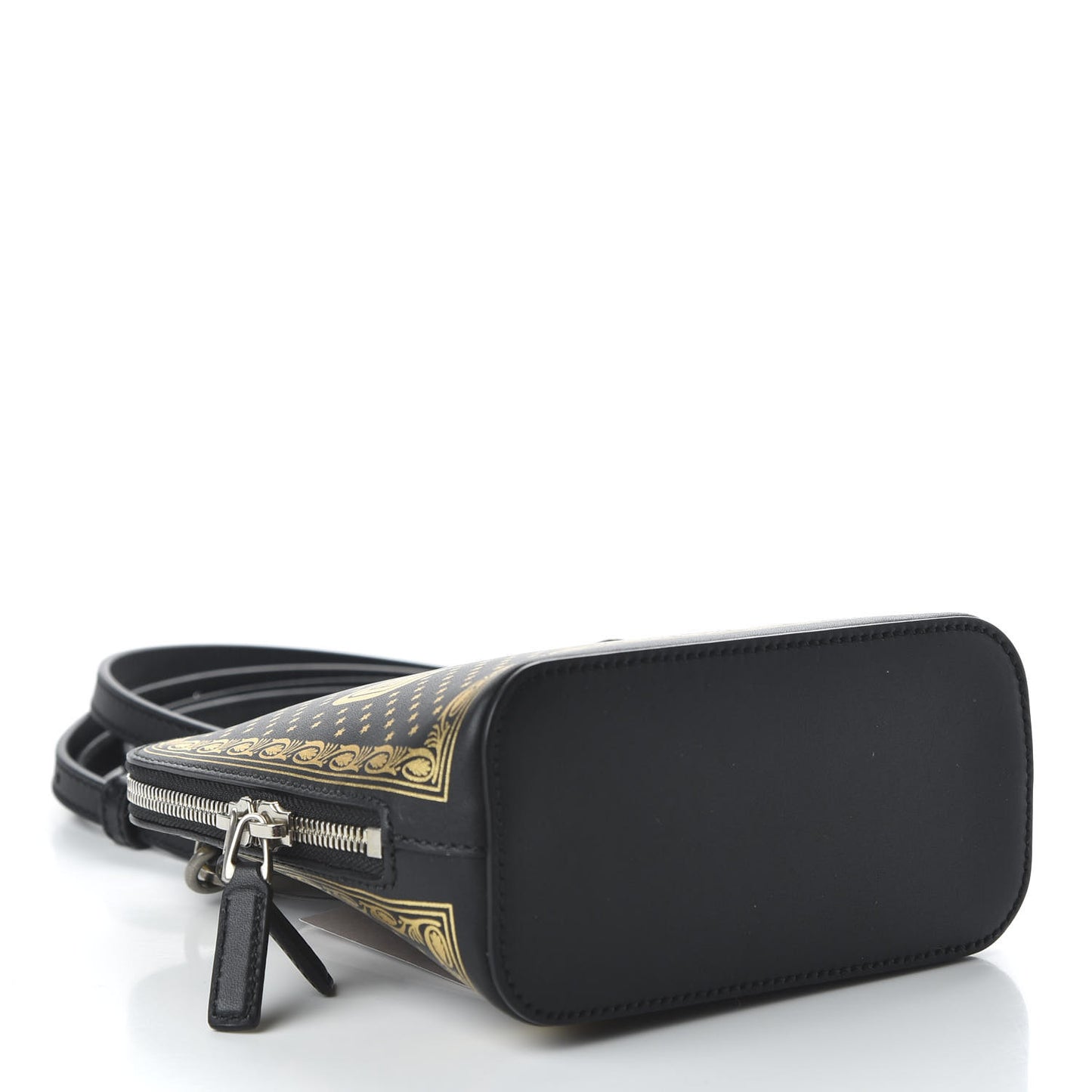 X SEGA Calfskin GUCCY Stars Mini Dome Shoulder Bag Black Gold