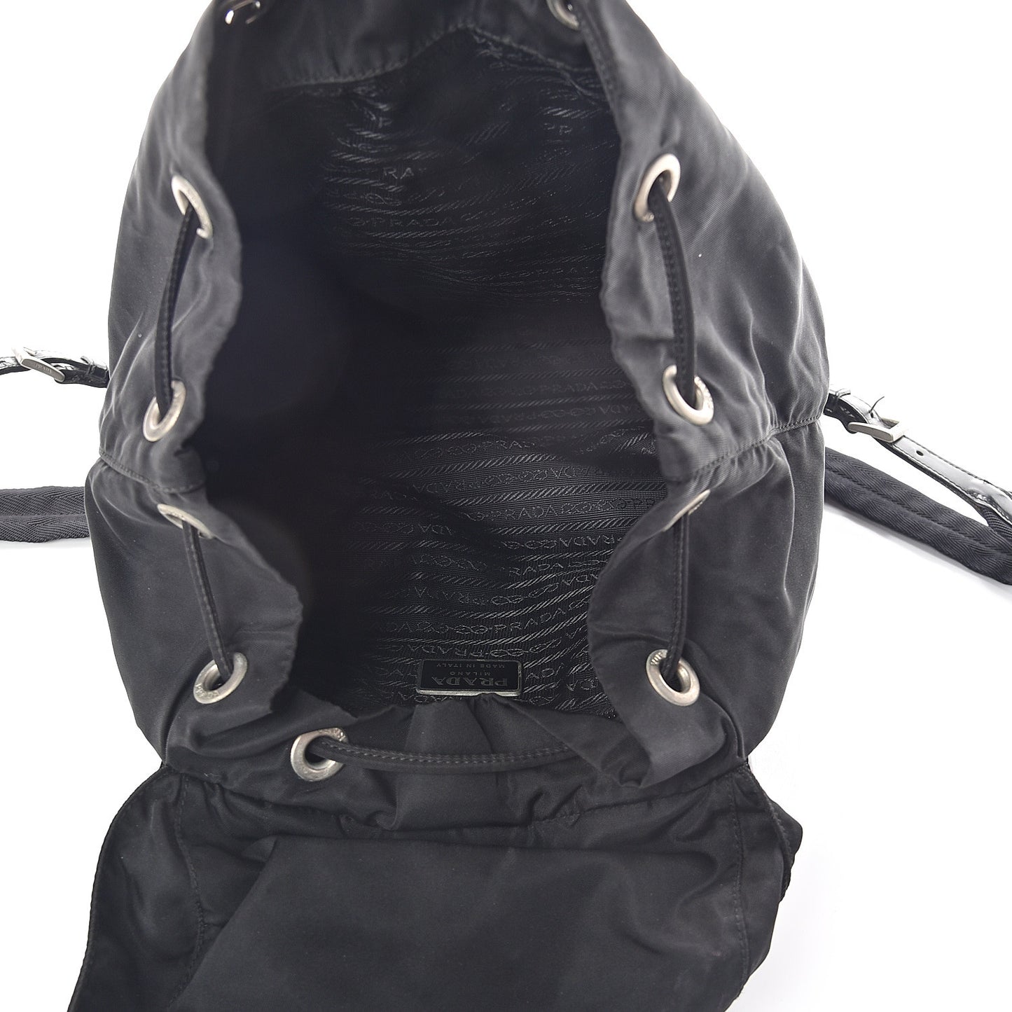 Nylon Vela Medium Cinch Backpack Black