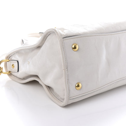 Miu Miu Vitello Shine Zip Tote Talco 7 of 14