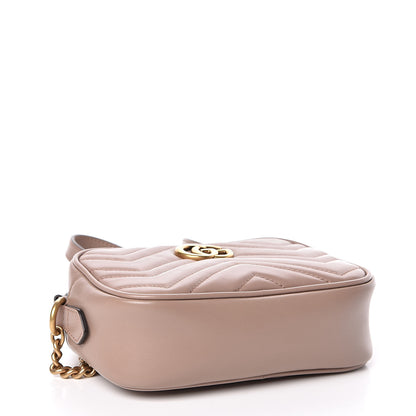 Gucci Calfskin Matelasse Mini GG Marmont Chain Shoulder Bag Porcelain Rose 4 of 10