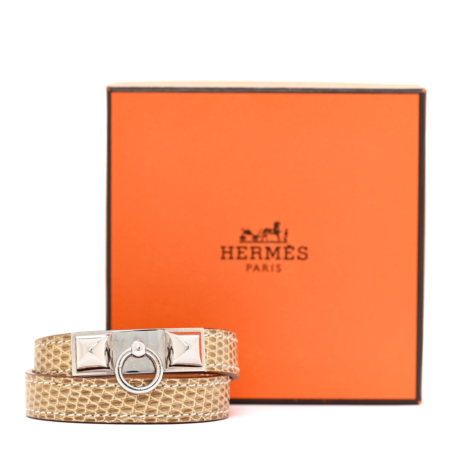 Hermes Lizard Rivale Double Tour Bracelet XS Ficelle 9 of 9