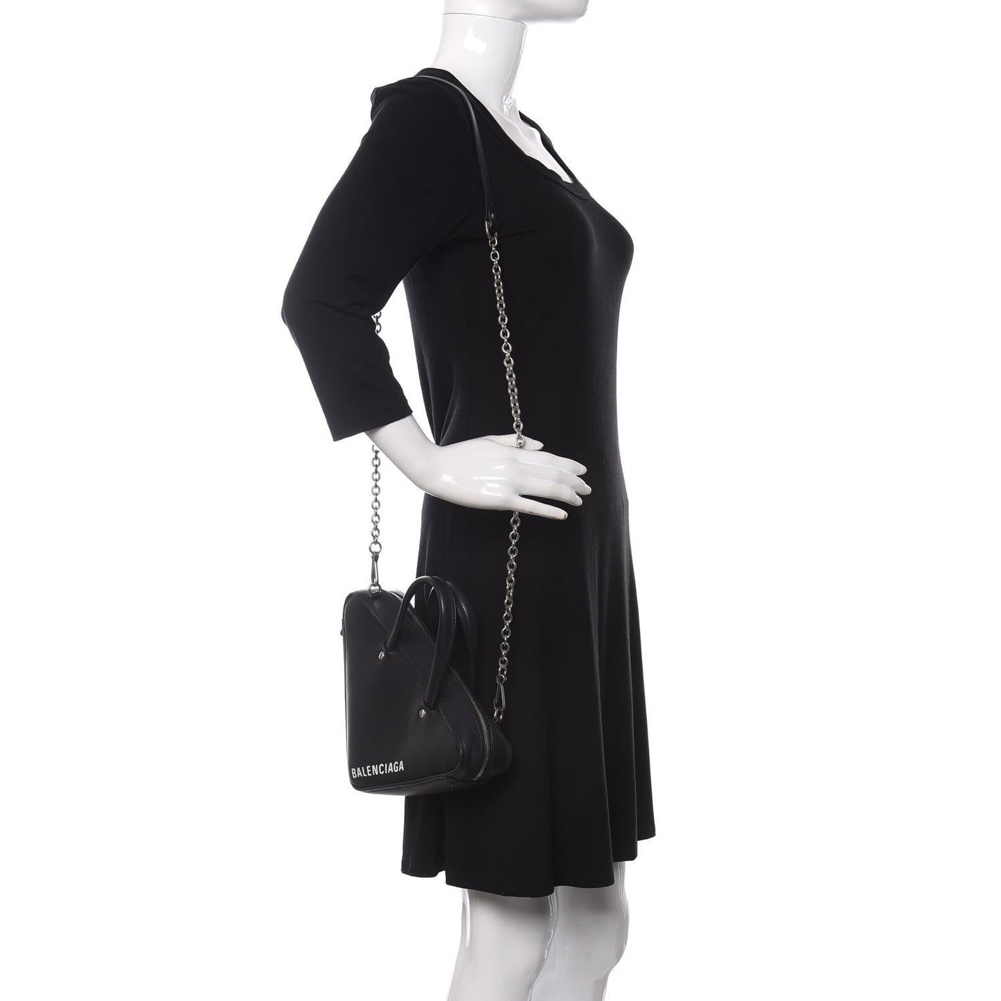 Calfskin XS Triangle Chain Duffle Black