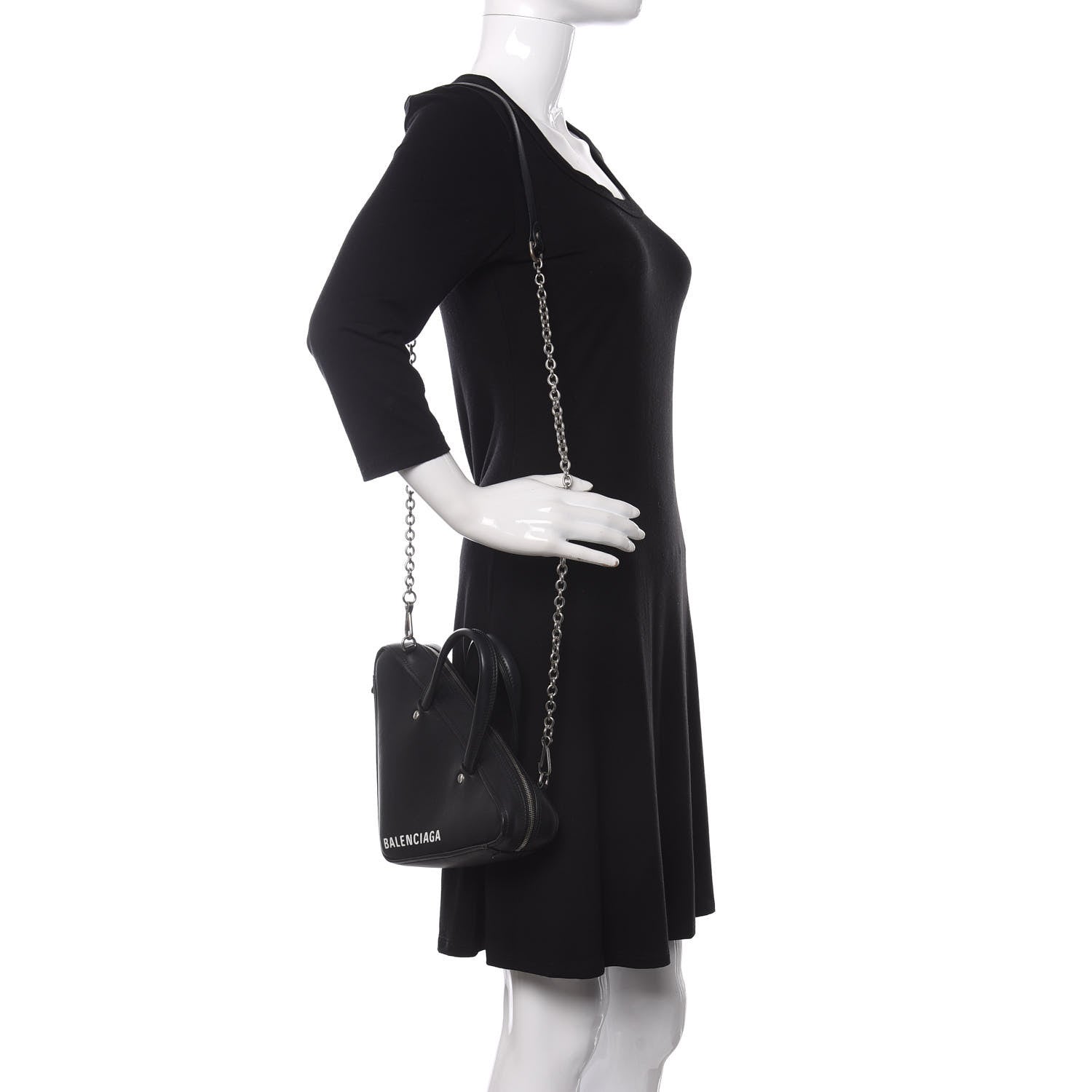 Balenciaga Calfskin XS Triangle Chain Duffle Black 2 of 14