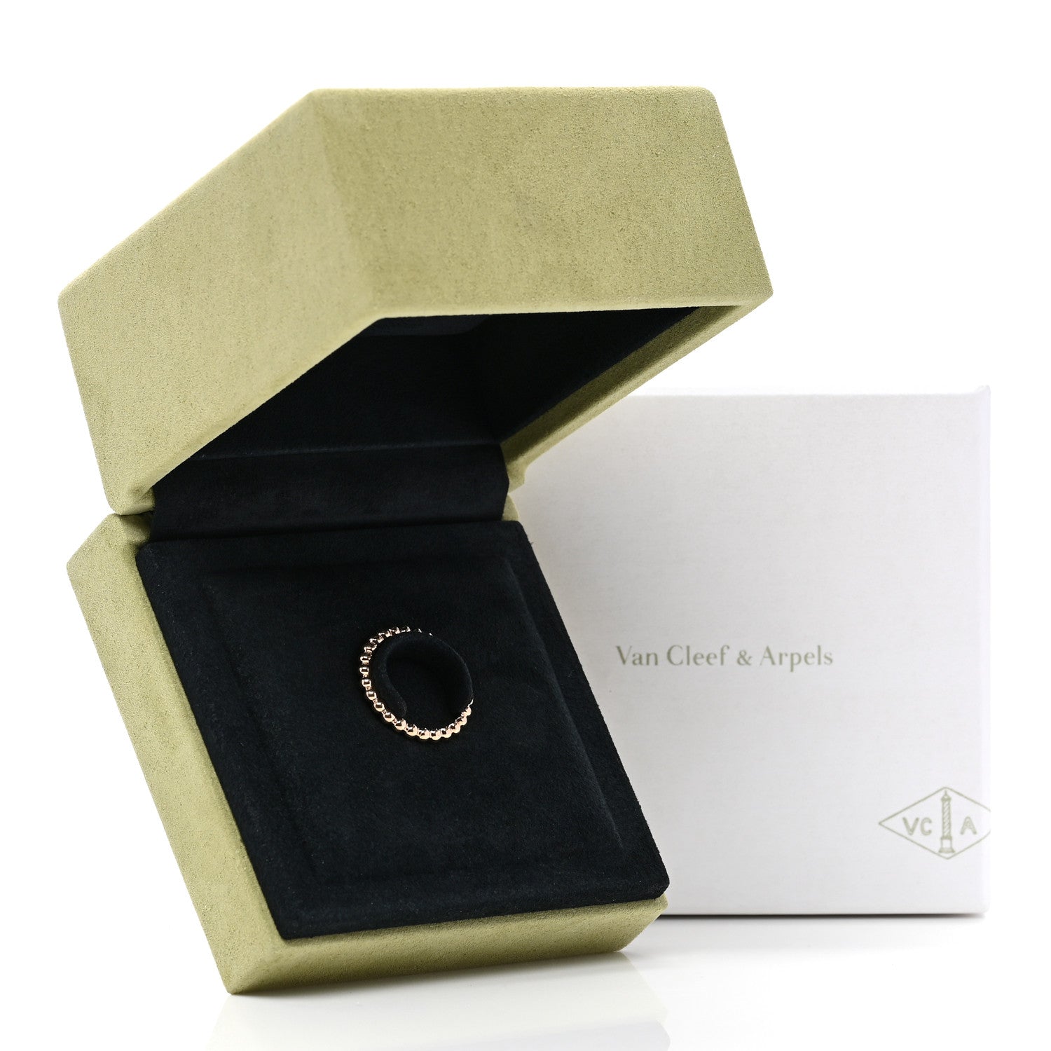 Van Cleef & Arpels 18K Rose Gold Medium Perlee Ring 61 9.5 5 of 5