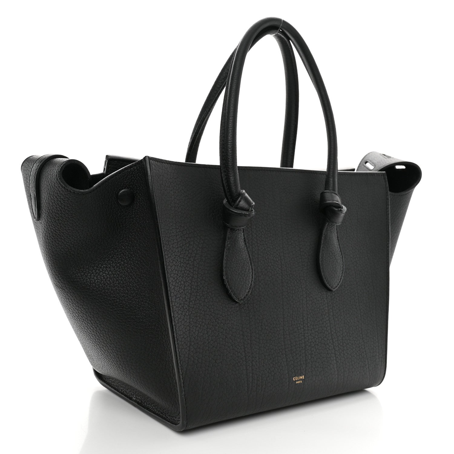 Celine Crisped Calfskin Mini Tie Knot Tote Black 3 of 13