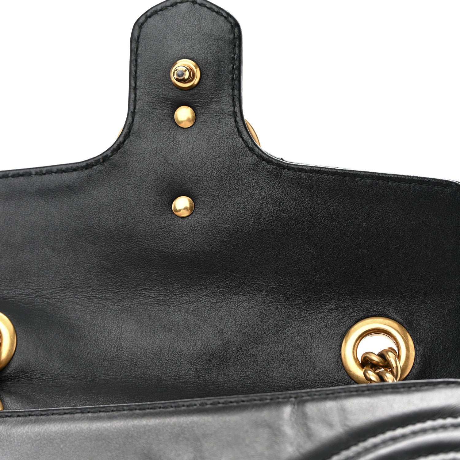 Gucci Calfskin Matelasse Mini GG Marmont Shoulder Bag Black 13 of 16