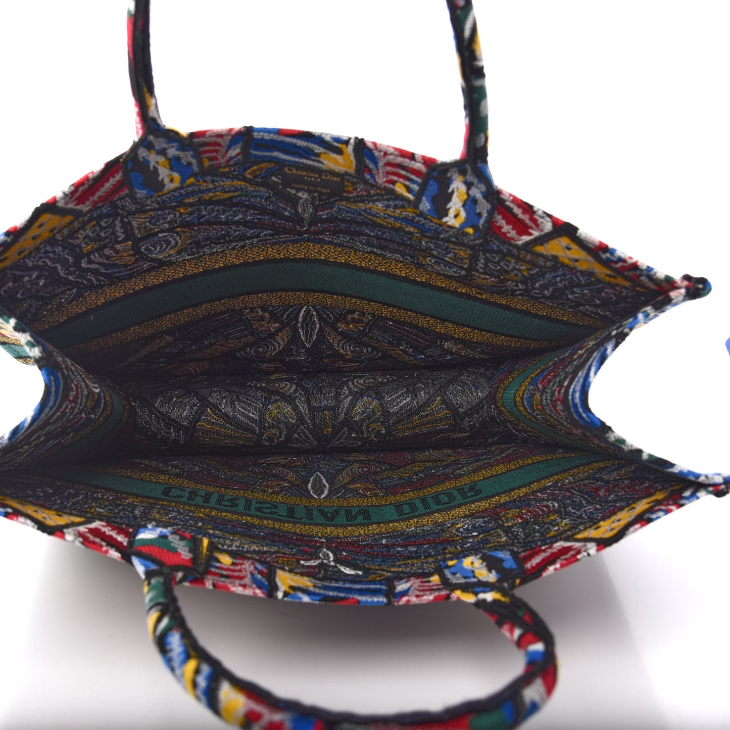 Canvas Embroidered Butterfly Book Tote Black Multicolor