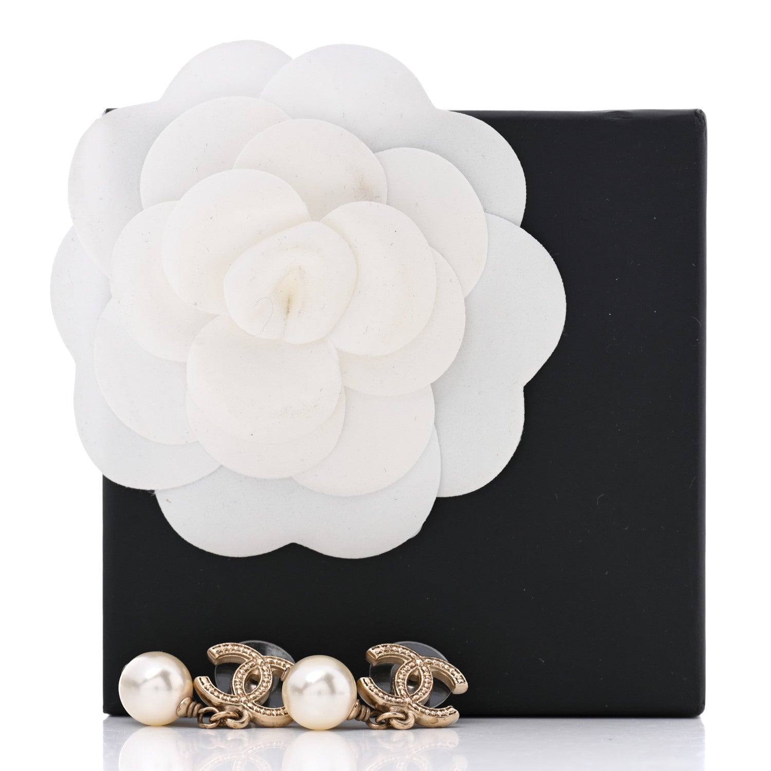 Chanel Pearl CC Drop Earrings Gold 5 of 5