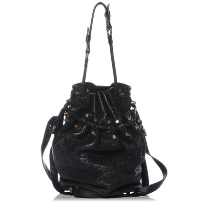 Alexander Wang Leather Diego Bucket Bag w Antique Brass Hardware Black 1 of 6