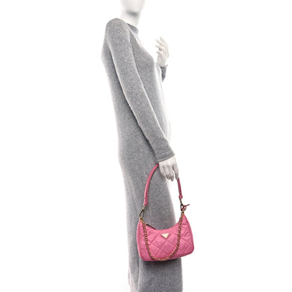 Prada Re-Nylon Saffiano Stitched Mini Re-Edition 1995 Chaine Shoulder Bag Begonia 2 of 8