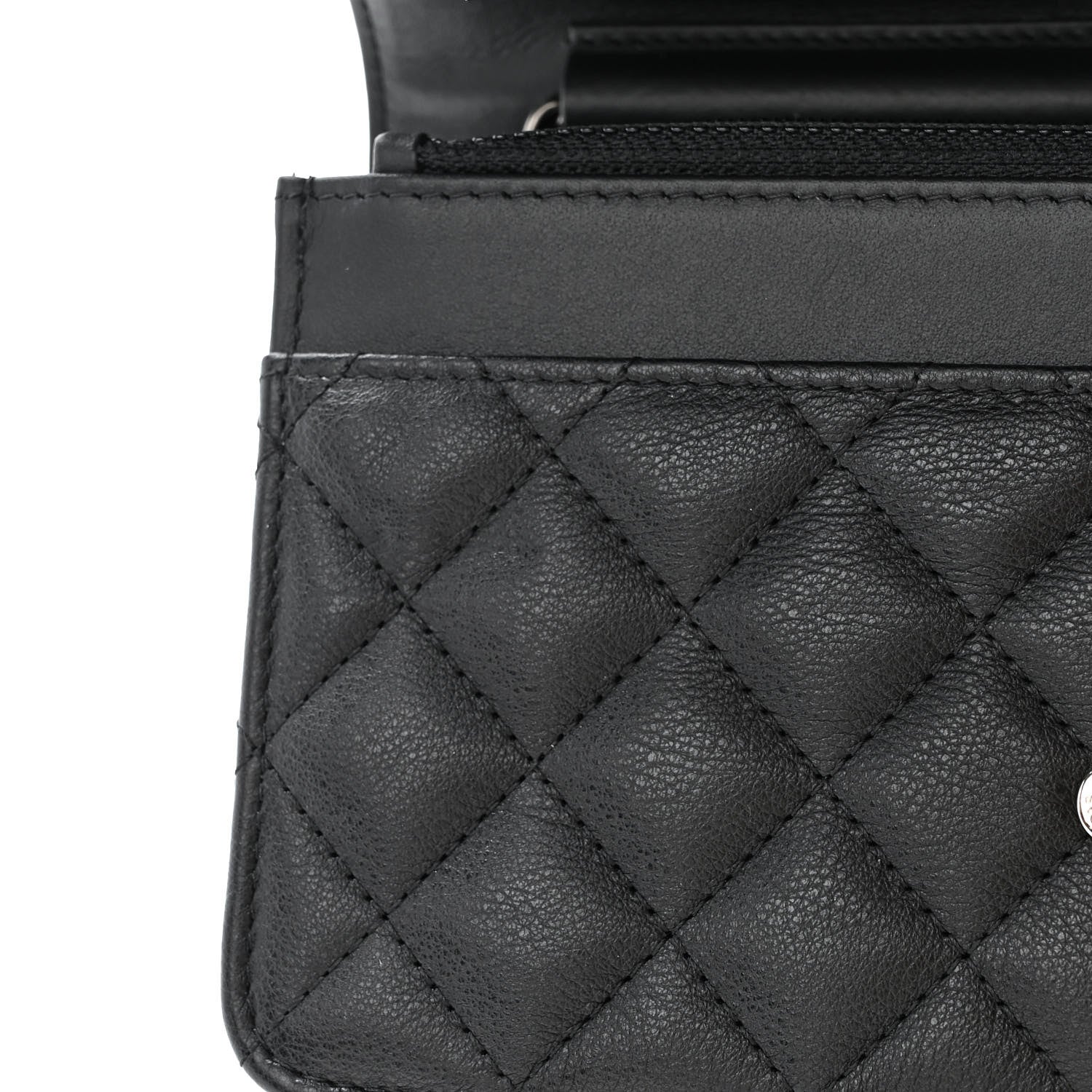Chanel Grained Calfskin Quilted Boy Wallet On Chain WOC Black 12 of 12