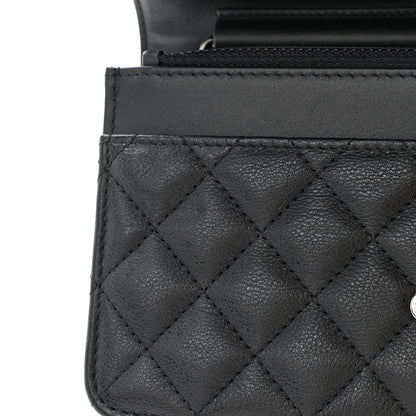 Chanel Grained Calfskin Quilted Boy Wallet On Chain WOC Black 12 of 12