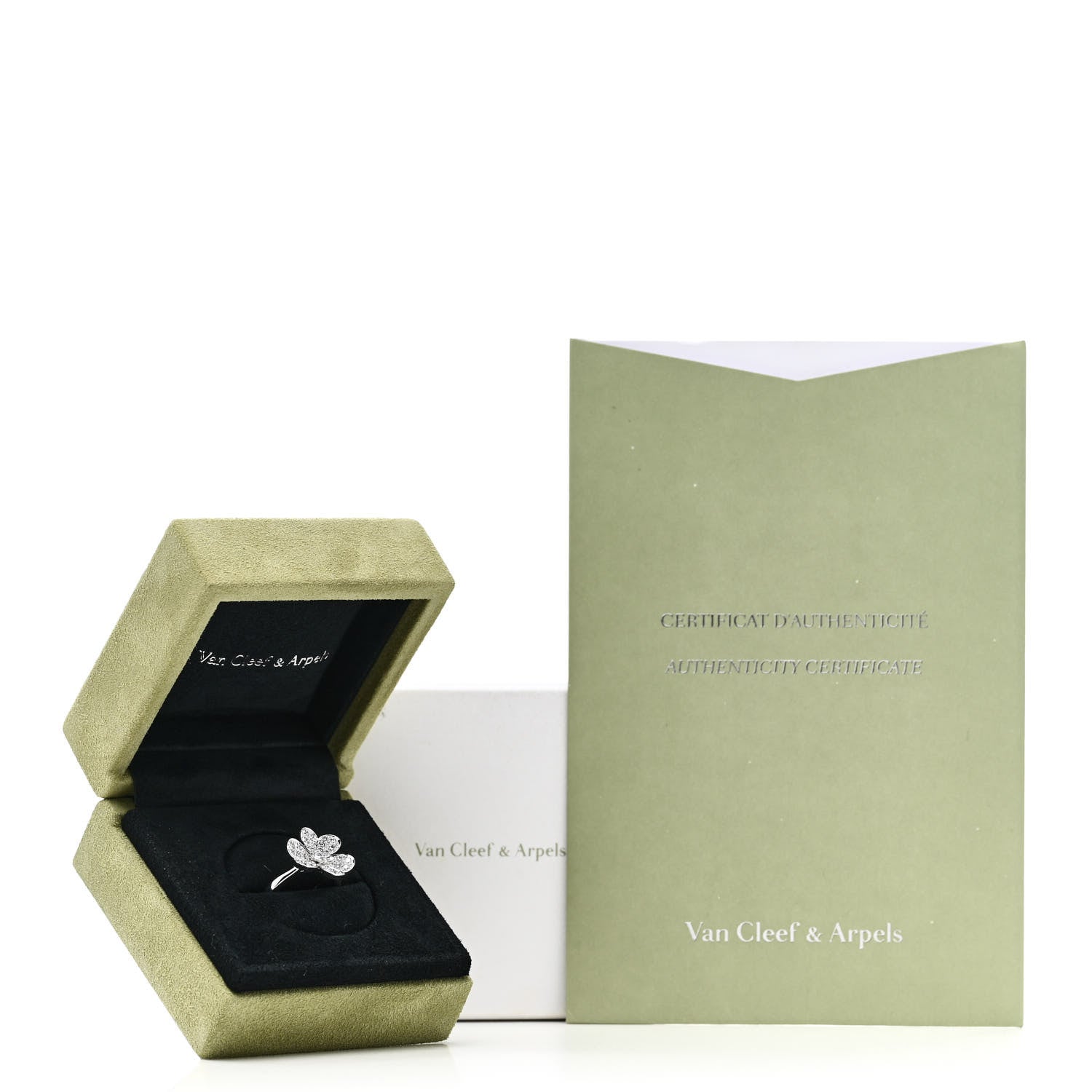 Van Cleef & Arpels 18K White Gold Diamond Small Frivole Ring 52 6 6 of 6