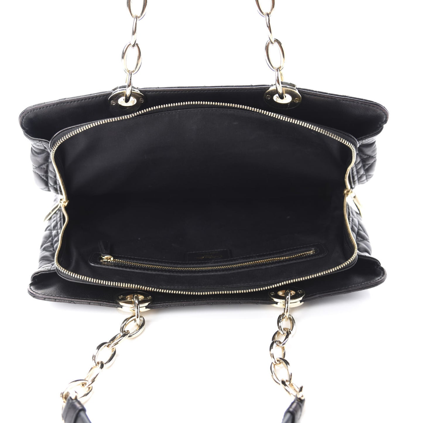 Lambskin Cannage Large Dior Soft Shopping Tote Black