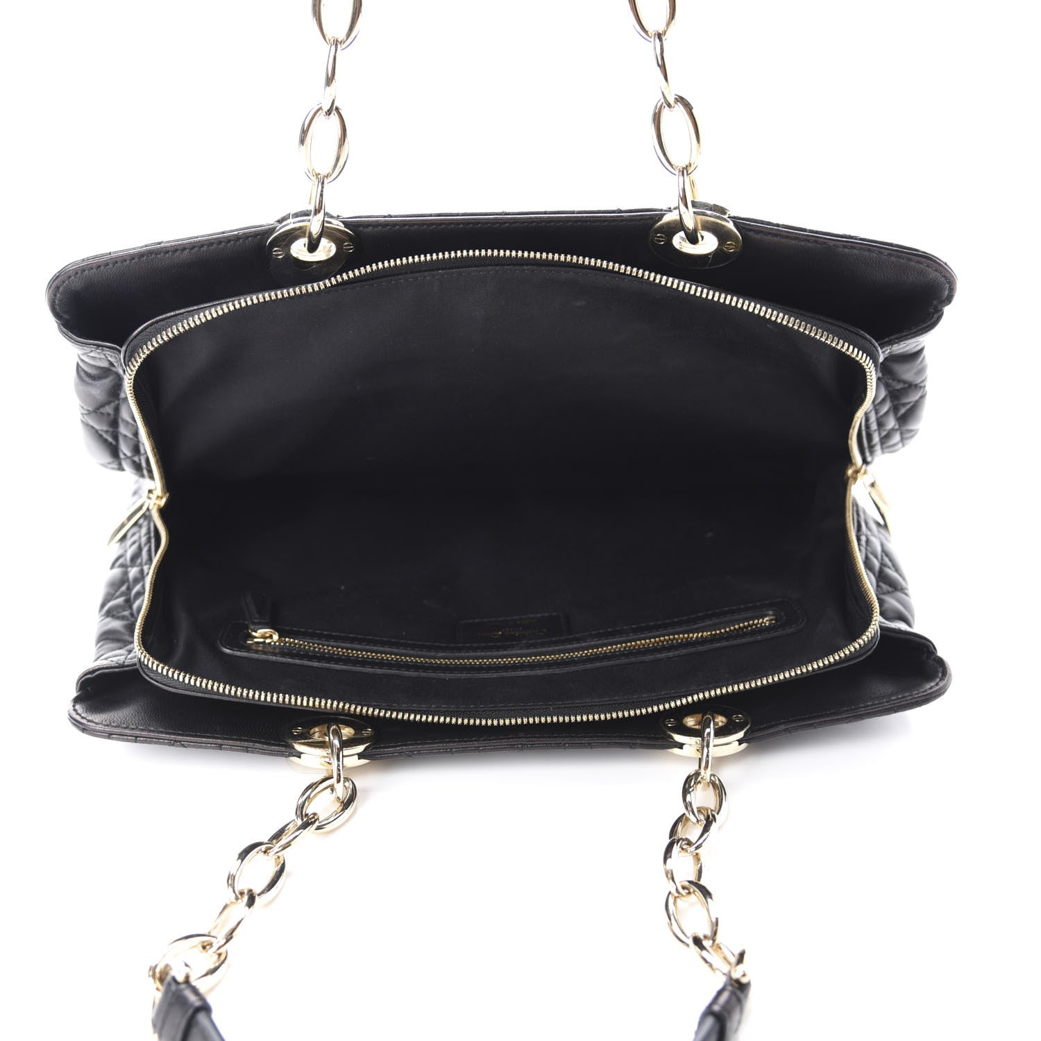 Christian Dior Lambskin Cannage Large Dior Soft Shopping Tote Black 4 of 9