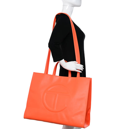 Telfar Vegan Leather Large Shopping Bag Orange 2 of 18