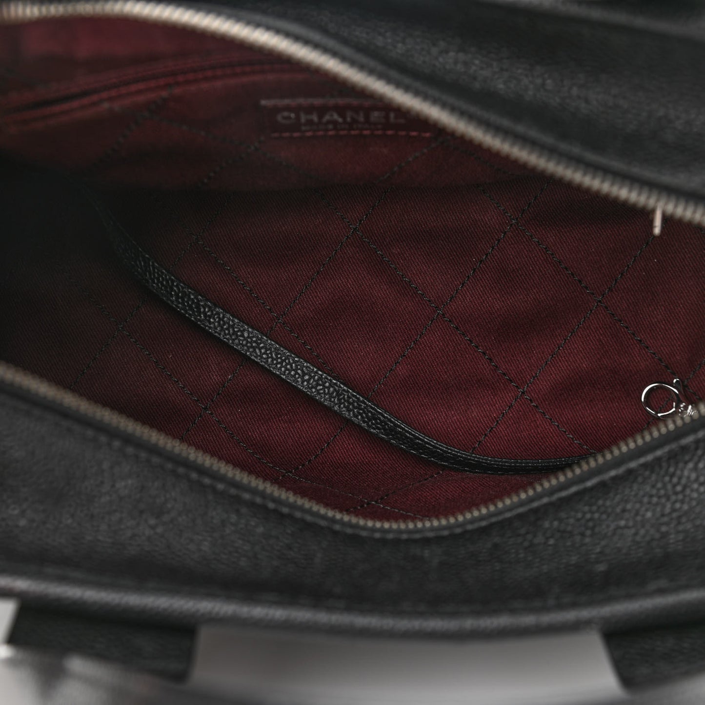 Caviar Quilted Small Deauville Bowling Bag Black