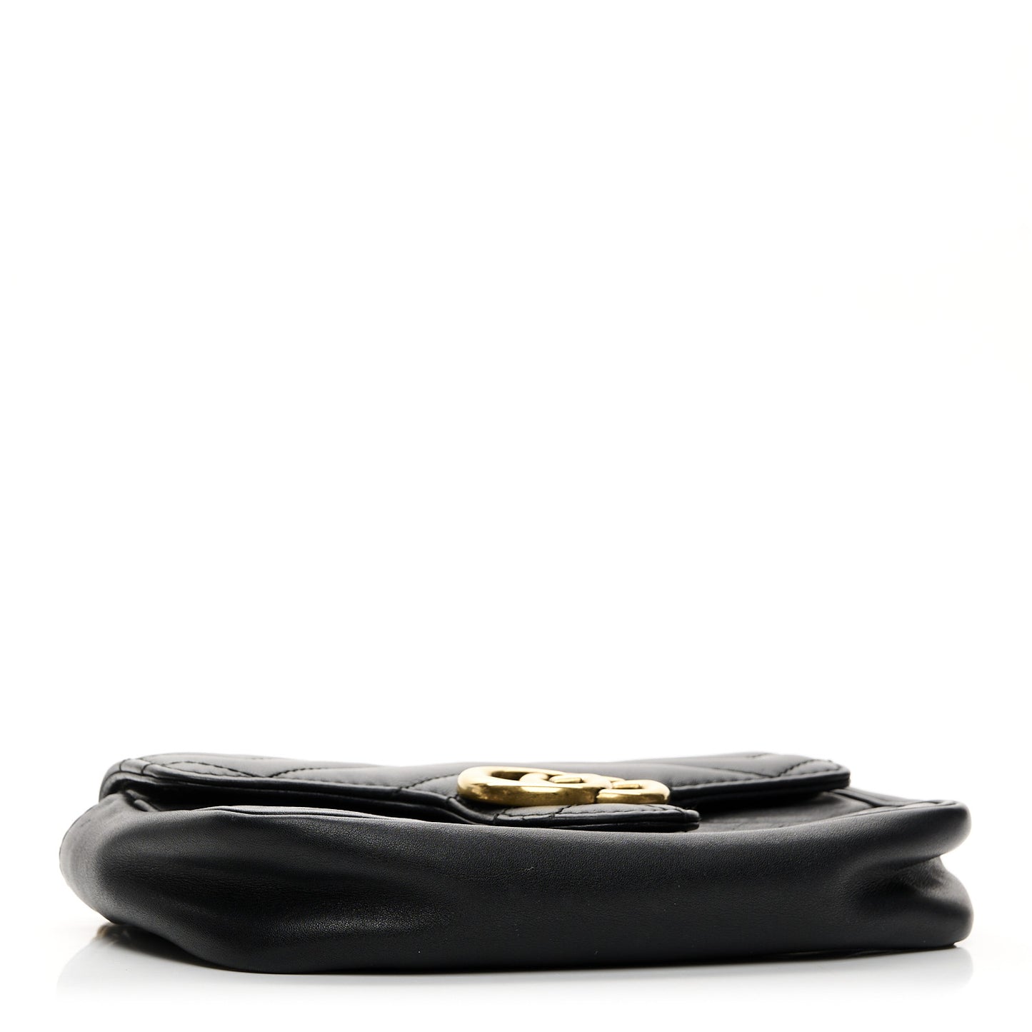 Calfskin Matelasse Super Mini GG Marmont Shoulder Bag Black