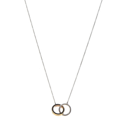 Tiffany Sterling Silver 18K Yellow Gold 1837 Interlocking Circles Pendant Necklace 1 of 8