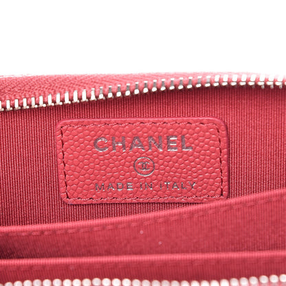 Chanel Caviar Quilted Diamond CC Duo Zip Coin Purse Pink 6 of 8