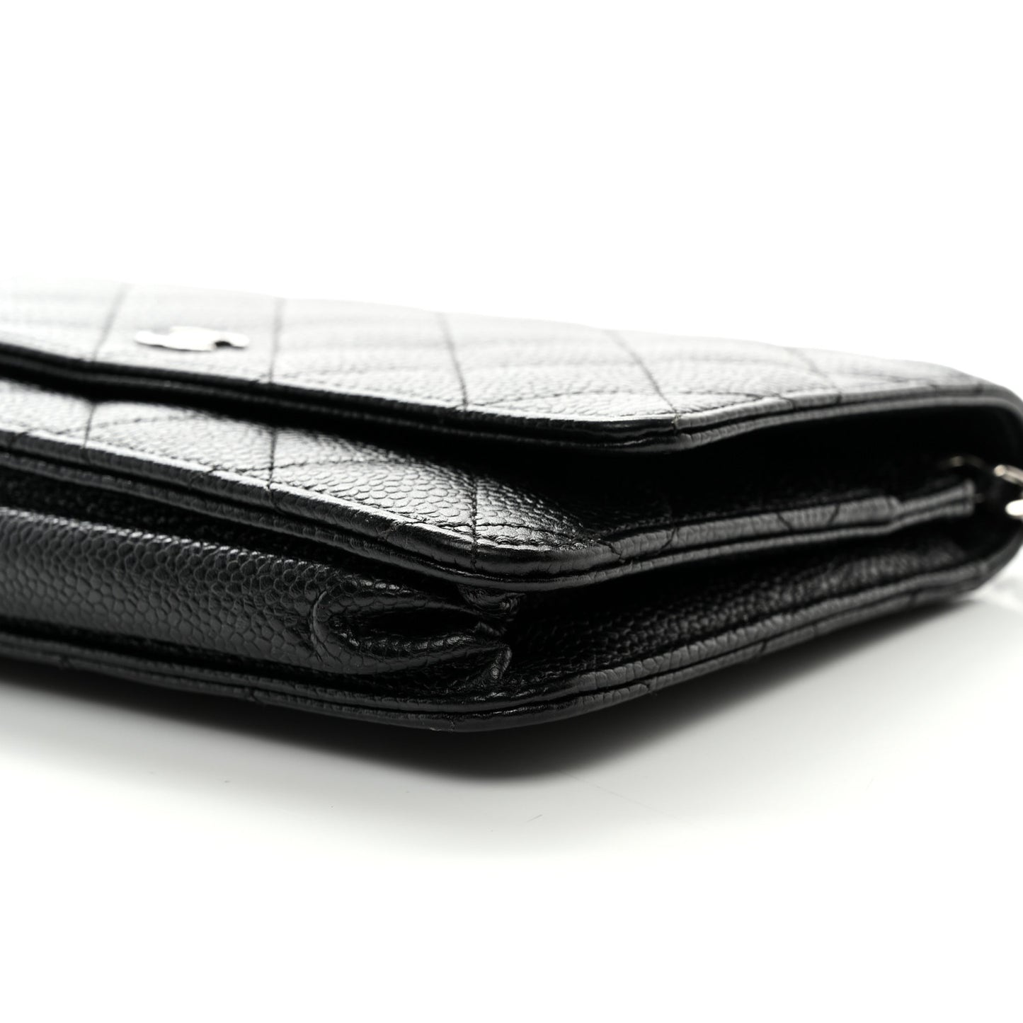 Caviar Quilted Wallet on Chain WOC Black