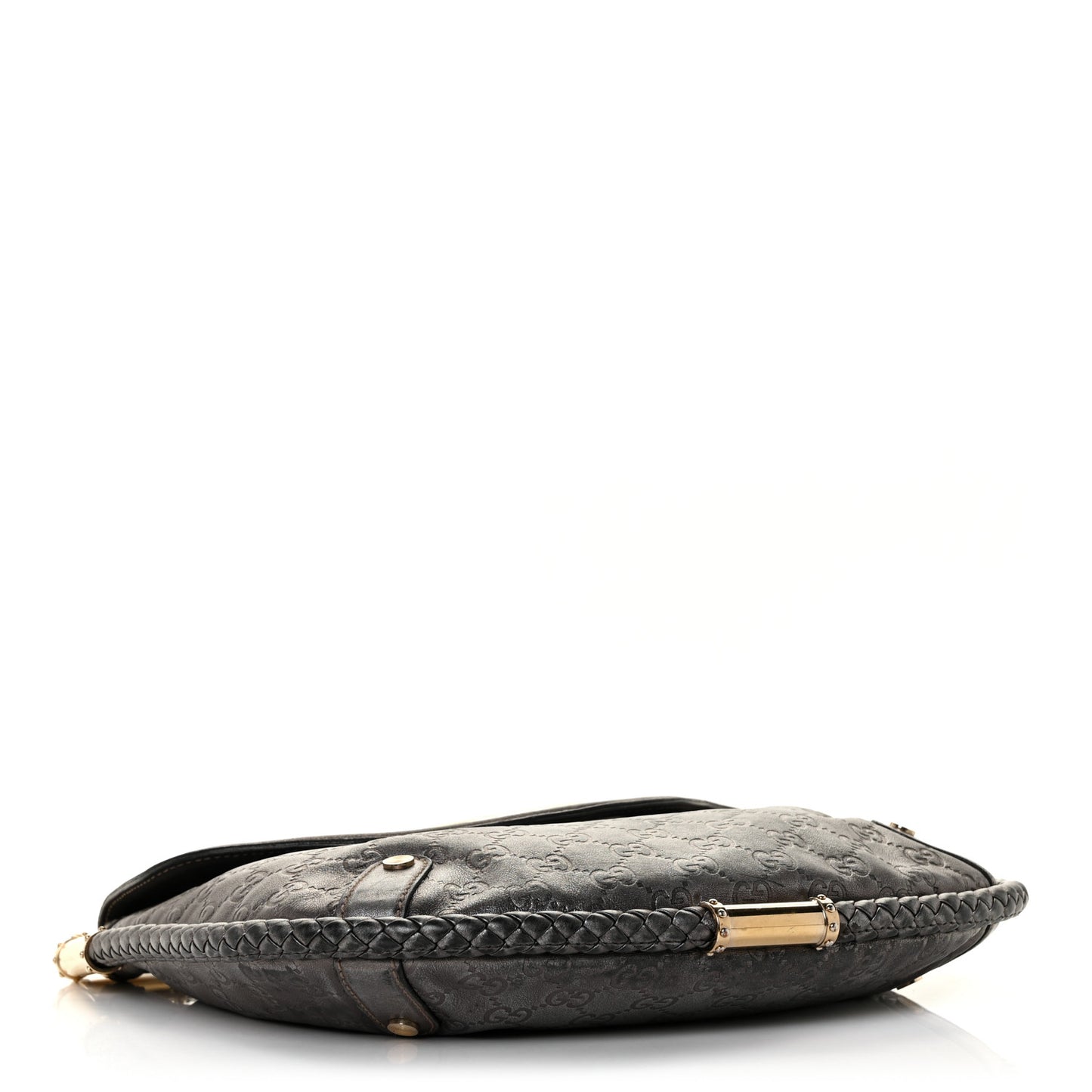 Guccissima Britt Tassel Shoulder Bag Gunmetal