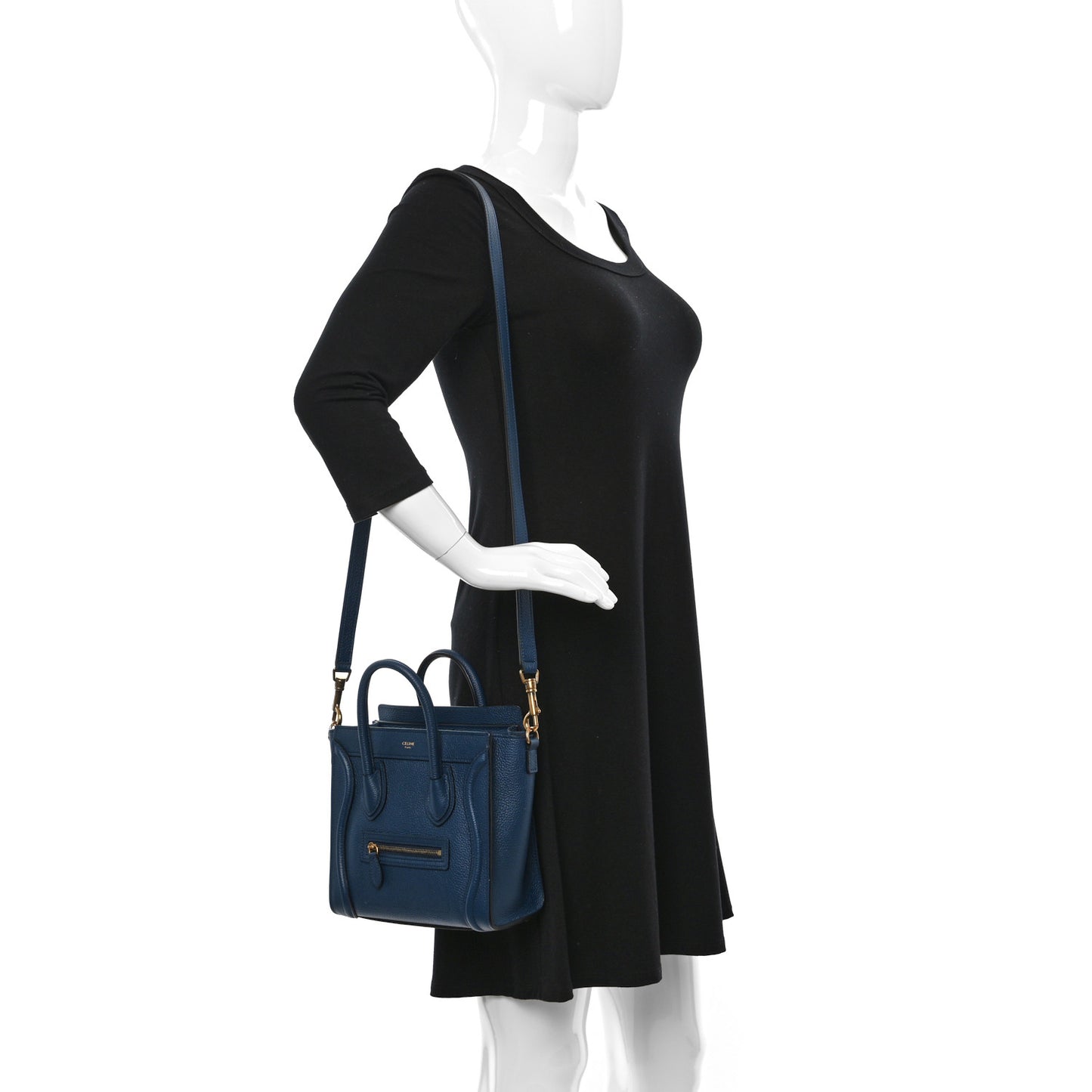 Drummed Calfskin Nano Luggage Deep Blue