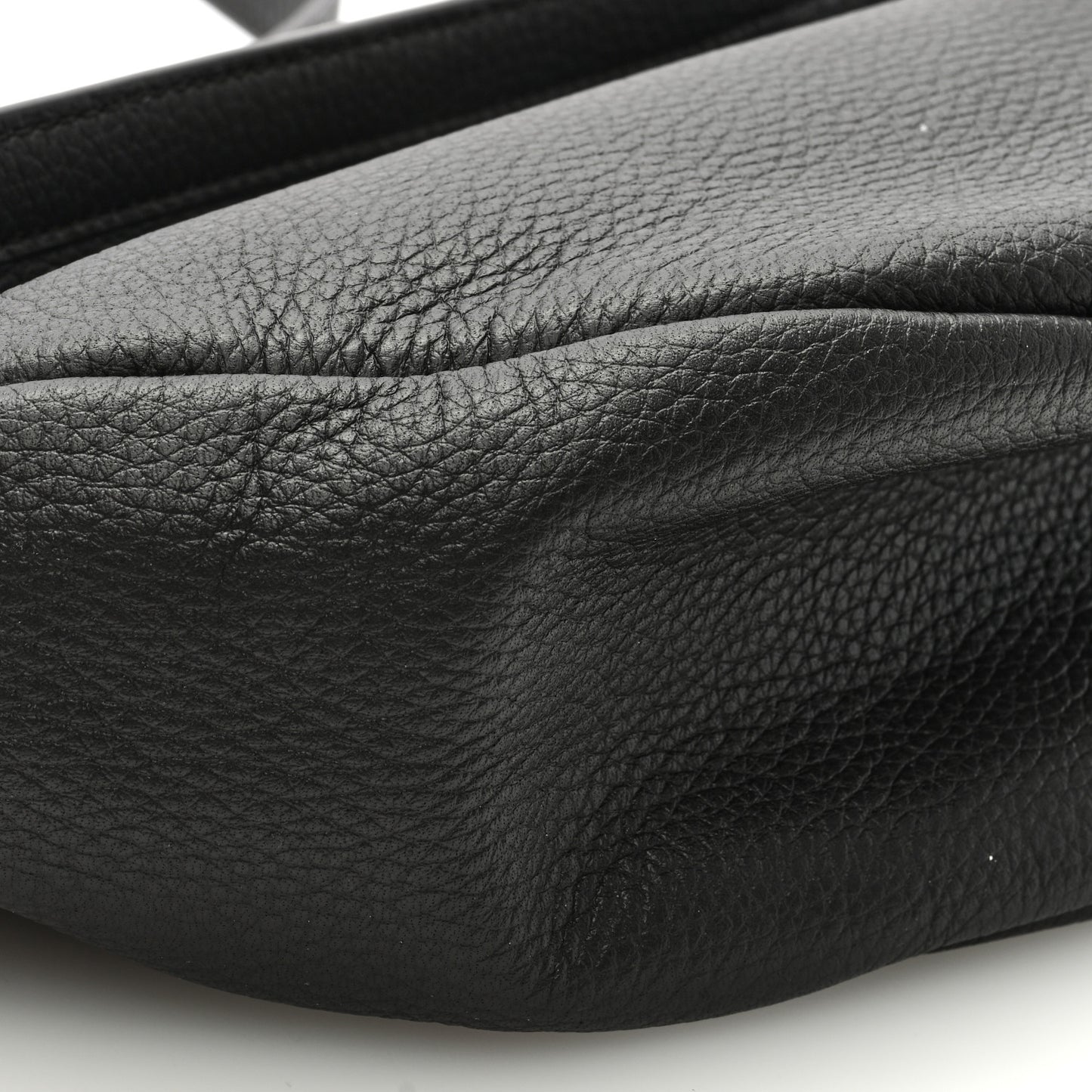 Grained Calfskin Small Slouchy Banana Bag Black
