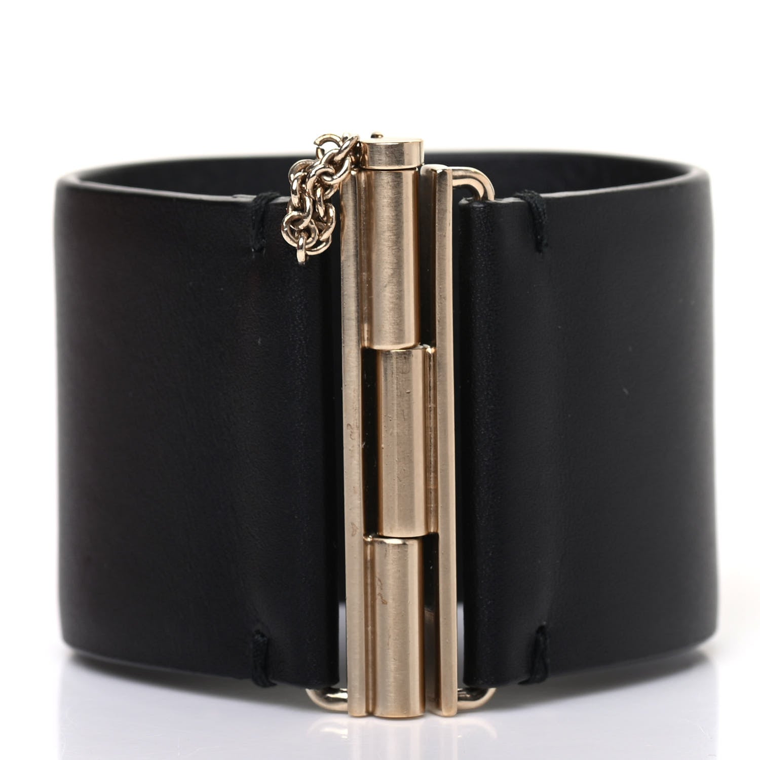 Chanel Calfskin CC Wide Cuff M Black 3 of 5