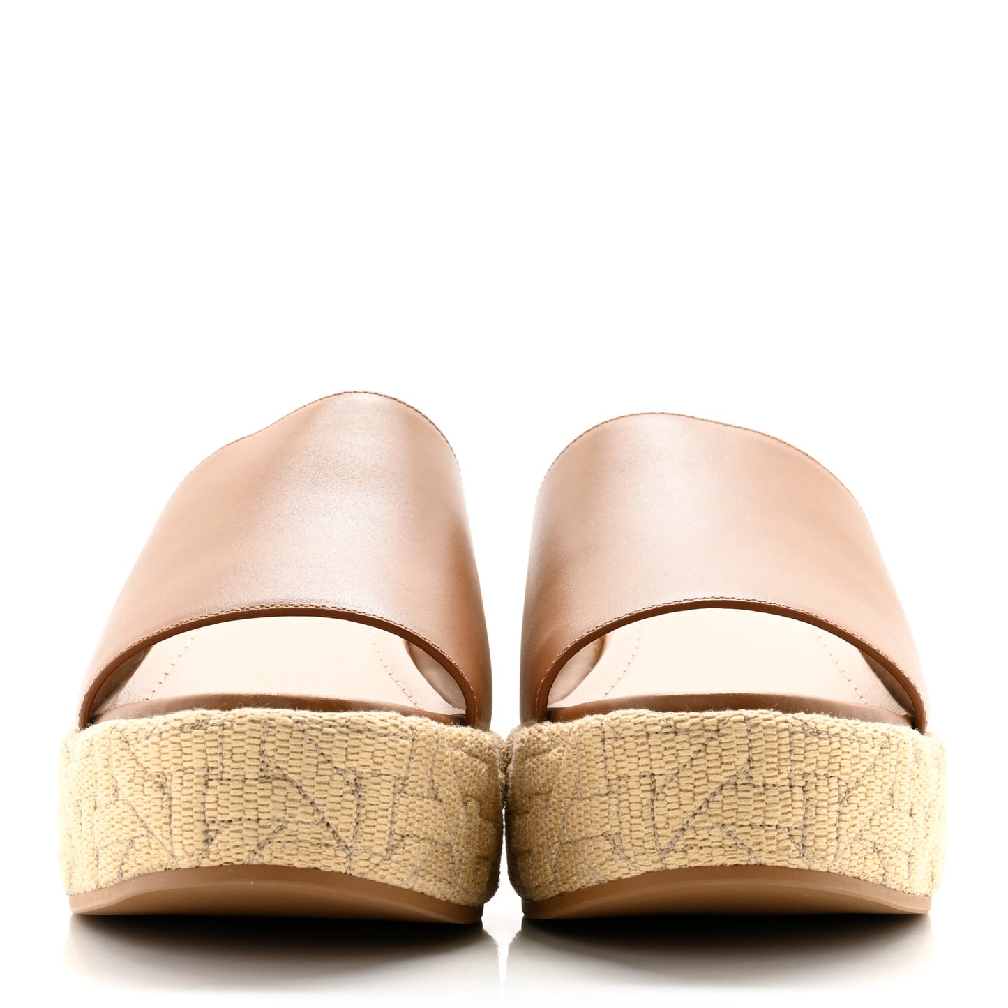 Calfskin Graphic Cannage Attitude Dior Wedge Slide 37.5 Camel
