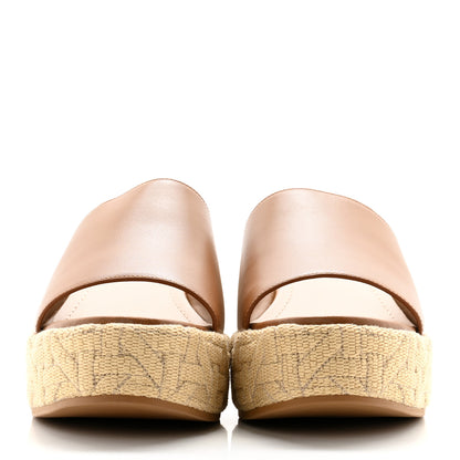 Christian Dior Calfskin Graphic Cannage Attitude Dior Wedge Slide 37.5 Camel 2 of 8