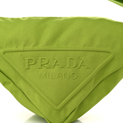 Prada Canapa Logo Embossed Large Triangle Shoulder Bag Felce 8 of 11