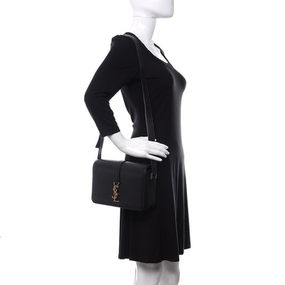 Saint Laurent Textured Calfskin Medium Classic Monogram Universite Bag Black 2 of 11