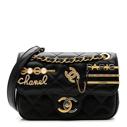 Chanel Lambskin Quilted Mini Coco Clips Single Flap Black 1 of 9