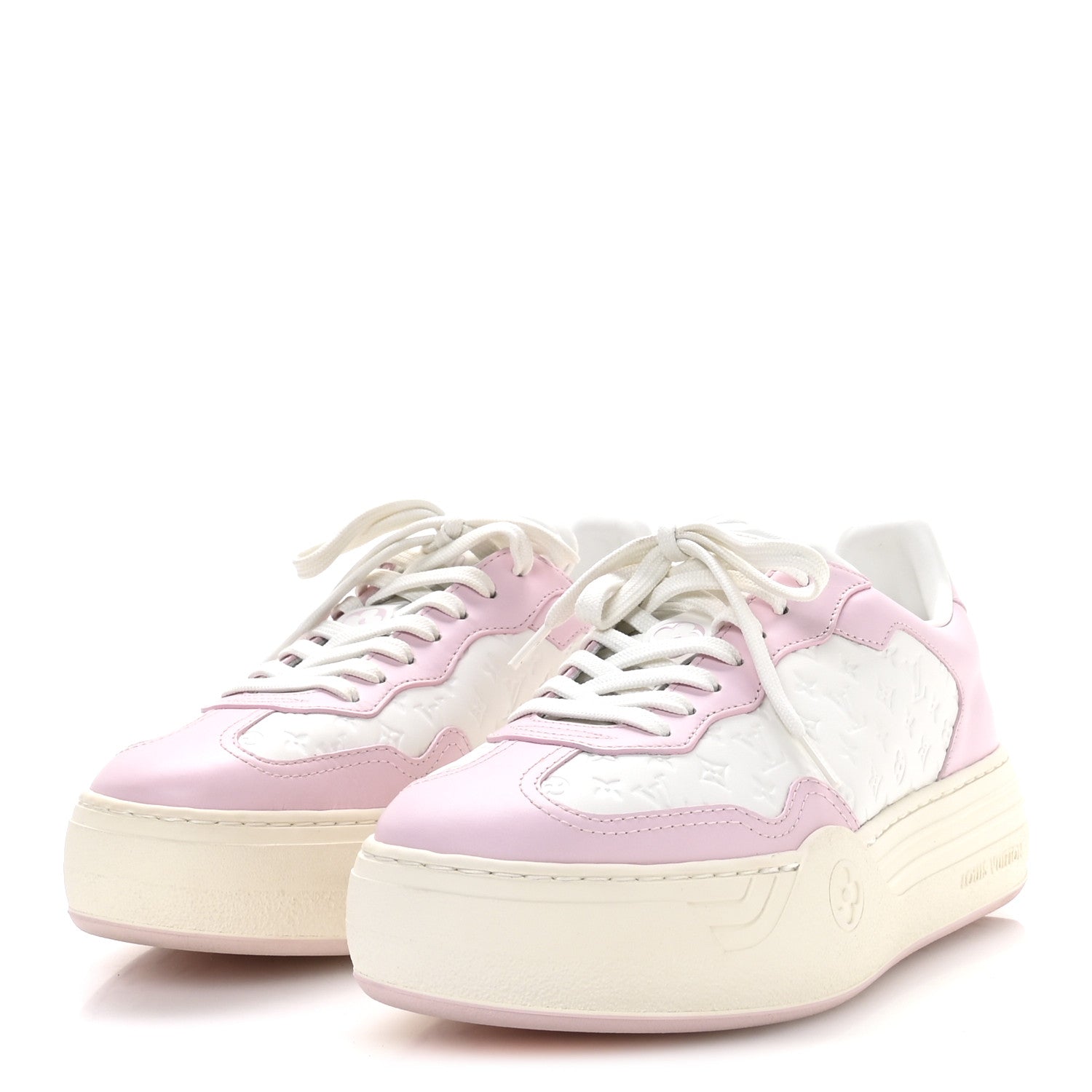 Louis Vuitton Calfskin Monogram LV Groovy Platform Sneakers 38 Pink 4 of 8