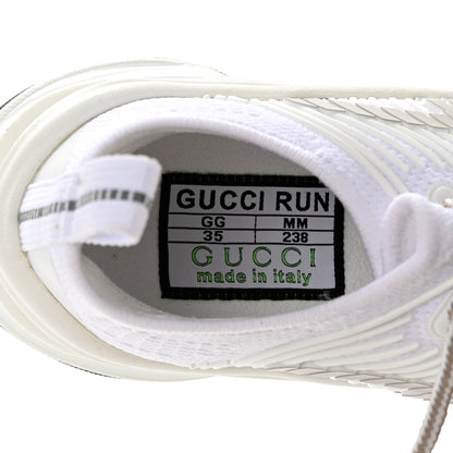 Gucci Technical Knit Fabric Waves Womens Gucci Run Sneakers 35 Great White Thunder 7 of 7