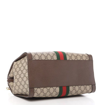 Gucci GG Supreme Monogram Web Medium Ophidia Tote Bag Brown 4 of 10
