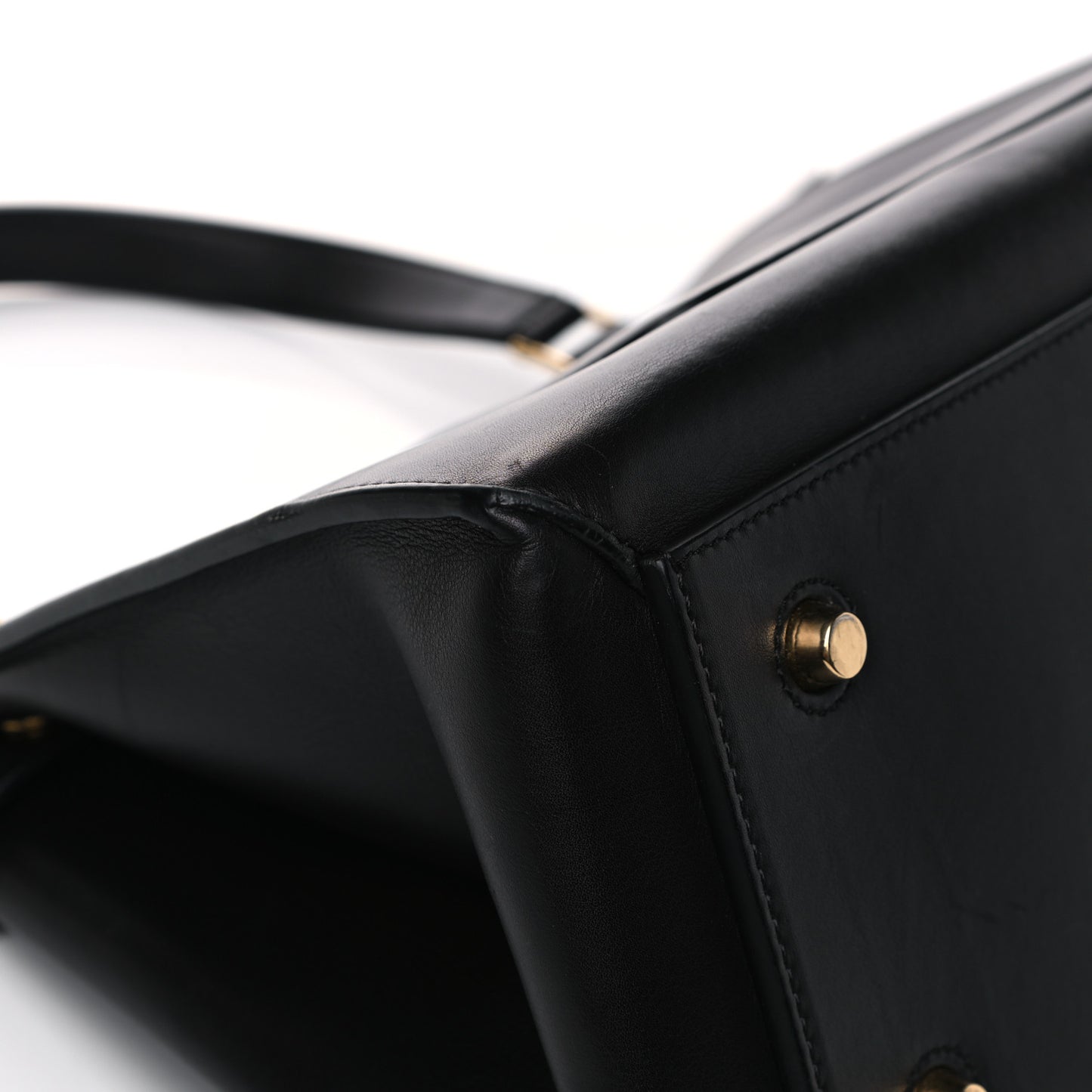 Supple Calfskin Medium Edge Shoulder Bag Navy Blue