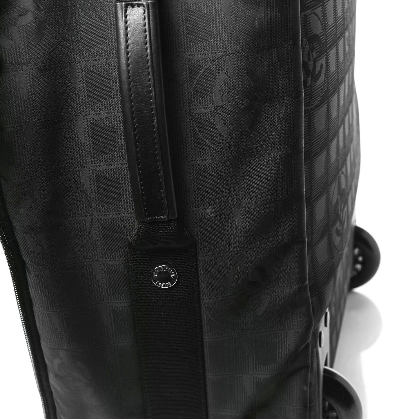 Nylon Travel Trolley Rolling Luggage Black